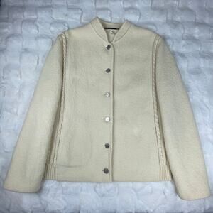 🔥Vintage Made In German Boiled Wool Cable Knit Panel Embroidered Jacket Coat 14